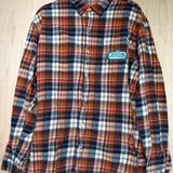 Orange & Blue Redhead Thrifted Flannel
