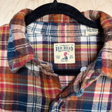 Orange & Blue Redhead Thrifted Flannel