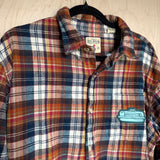 Orange & Blue Redhead Thrifted Flannel